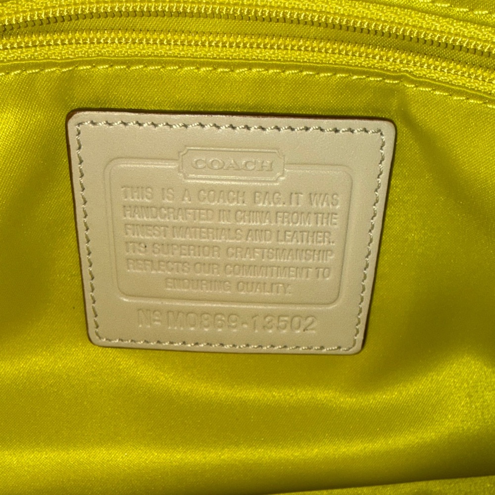Coach Metallic Gold Signature Satchel with Turn-Lock Pocket - Picture 2 of 4